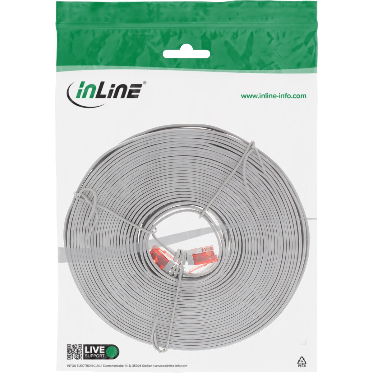 Inline Flat Ultraslim Cable De Red U/Utp Cat.6 Gigabit Ready Gris 7m