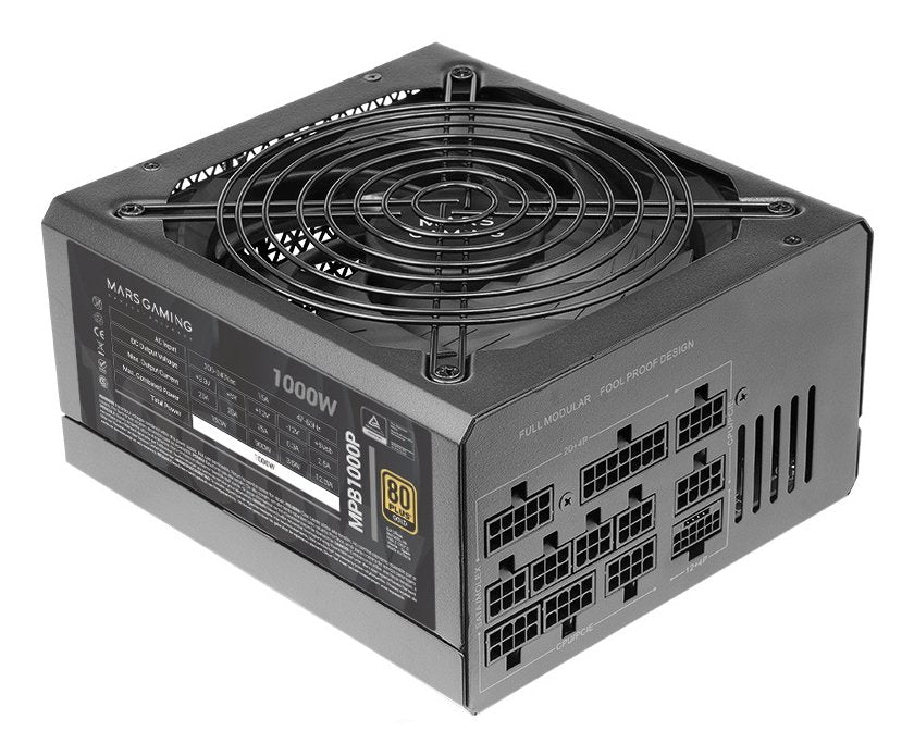Fuente De Alimentación Mars Gaming Mpb1000p 1000w Ventilador 14cm 80 Plus Gold