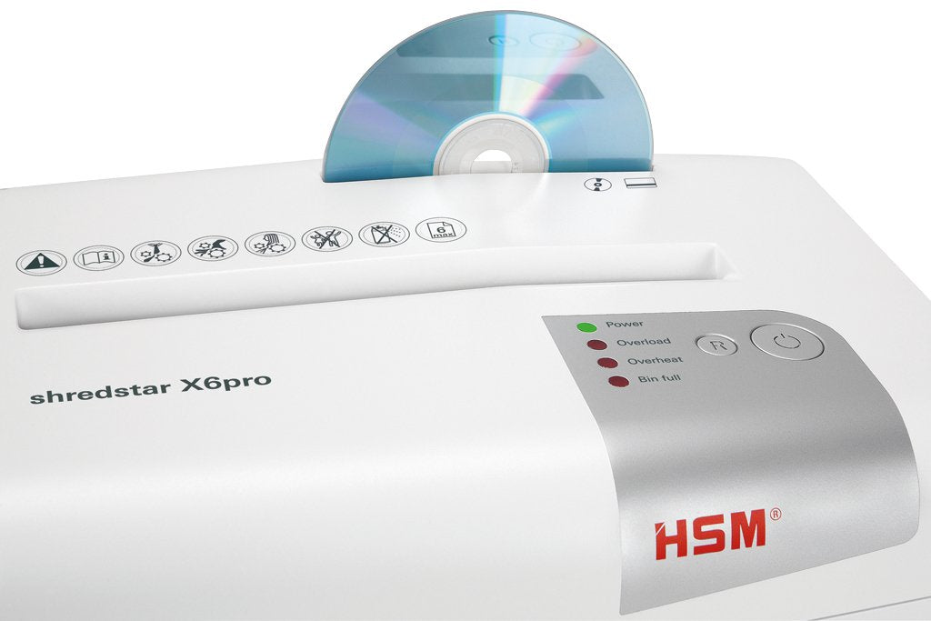 EAN 4026631057776 - HSM X6pro triturador de papel Corte en partículas 58 dB 22 cm Plata, Blanco imagen 8