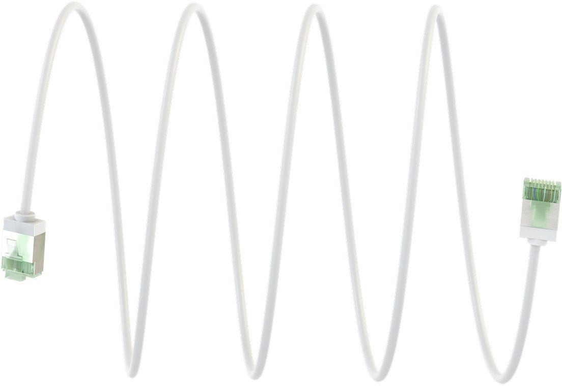 Goobay Cable Patch Ultraflexible Cat.8.1 Delgado, U/Ftp Blanco, 5 Metros, Clavijas Extracortas 74363