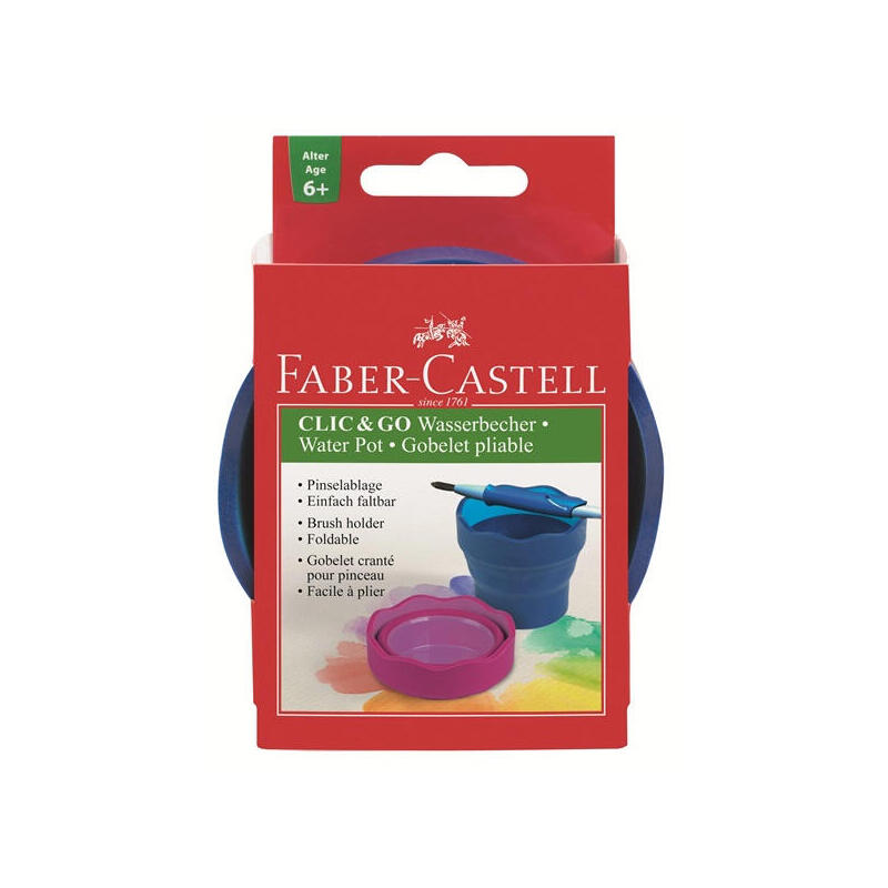 Faber Castell Vaso Plegable Para El Agua Clic&Go Azul