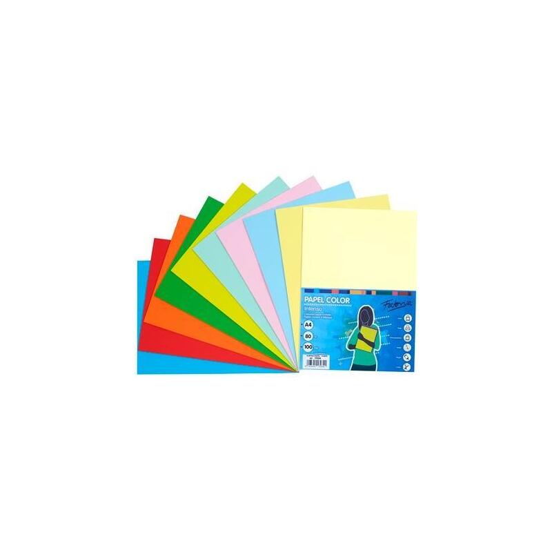 Fabrisa Paquete Papel De 100 Hojas Retractilado Surtido Paste + Fuertes Dina4 80gr
