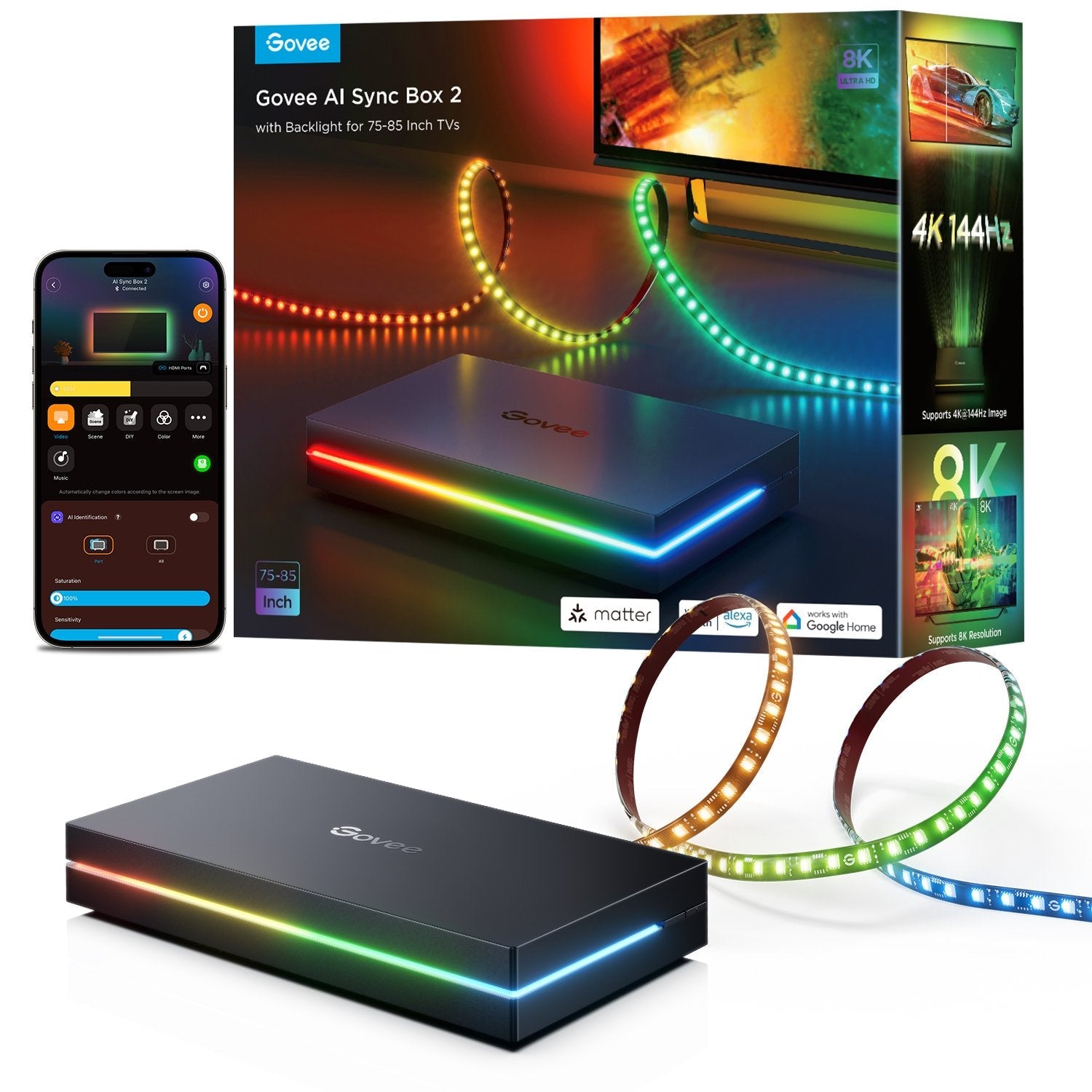 Govee Ai Sync Box 2 (Para Tv-Geräte Mit 75-85") H6604313