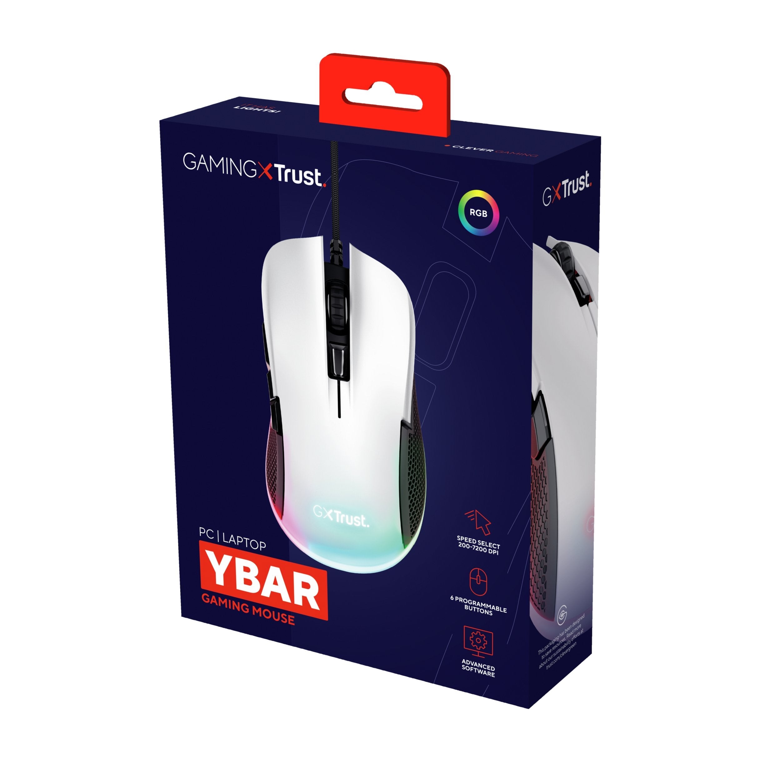 Ratón Gaming Trust Gaming Gxt 922w Ybar  Hasta 7200 Dpi