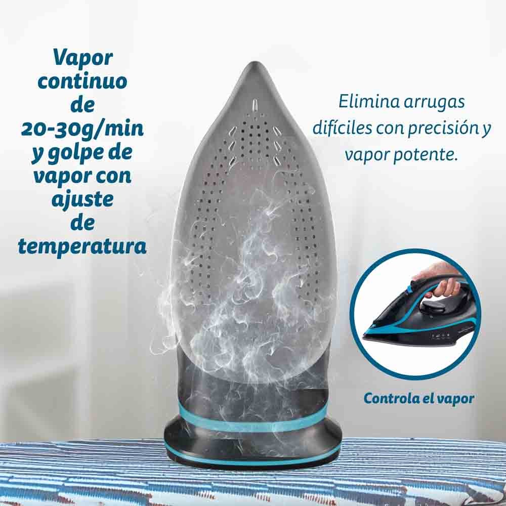 EAN 8426156018454 - Grunkel PL-3200ANODICED plancha Plancha vapor-seco 3200 W Negro, Azul imagen 5