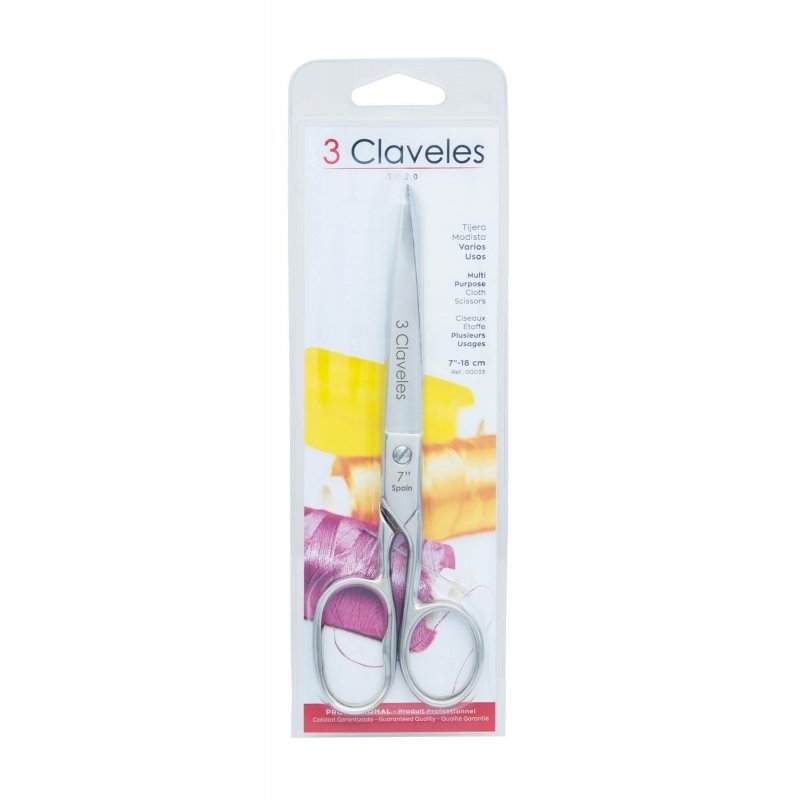 3 Claveles - Tijeras De Modista Profesionales, Varios Usos, 18 Cm - 7"
