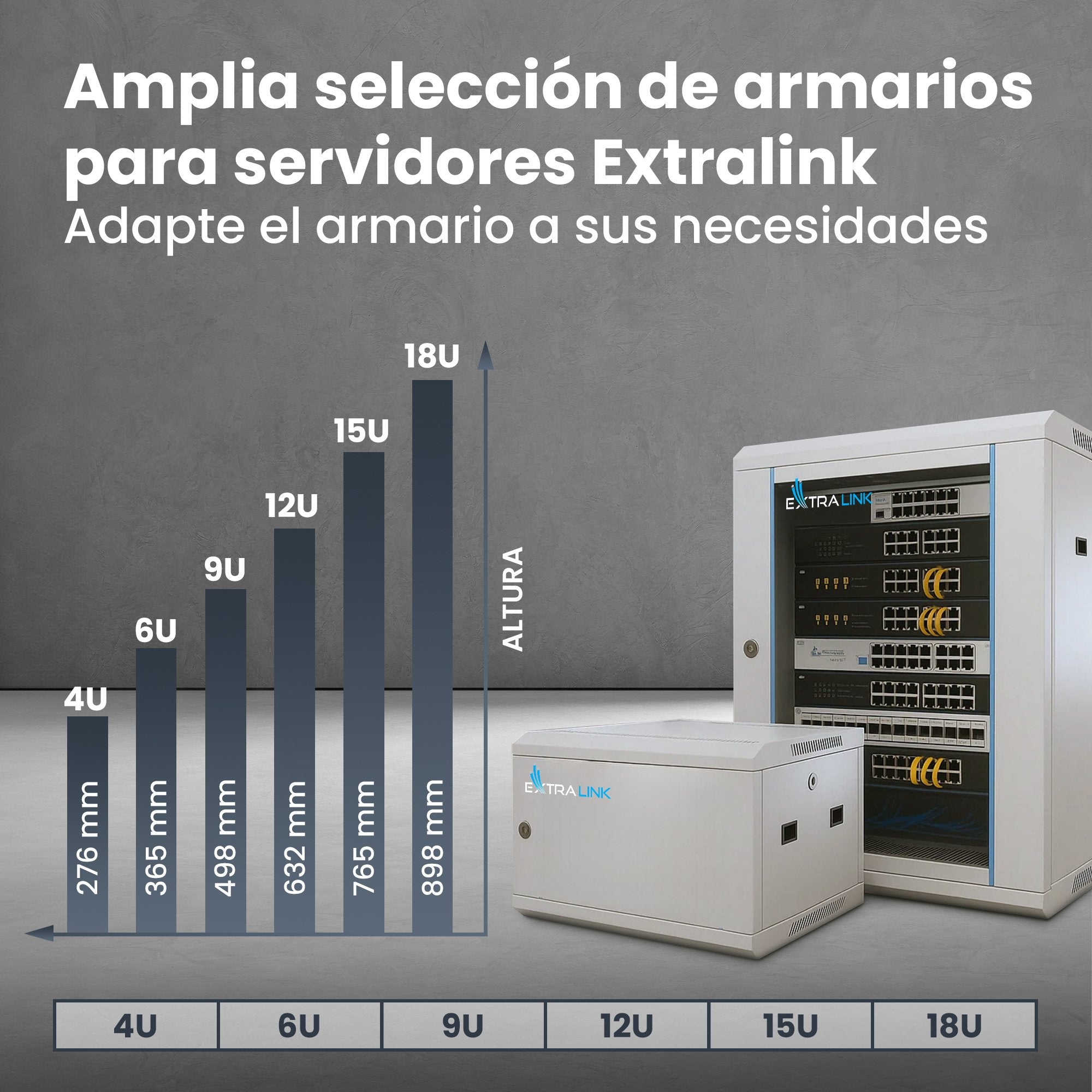 Armario Extralink 6u 600x600 Asp Gris   Rackmount  Montaje En La Pared, Puerta De Metal