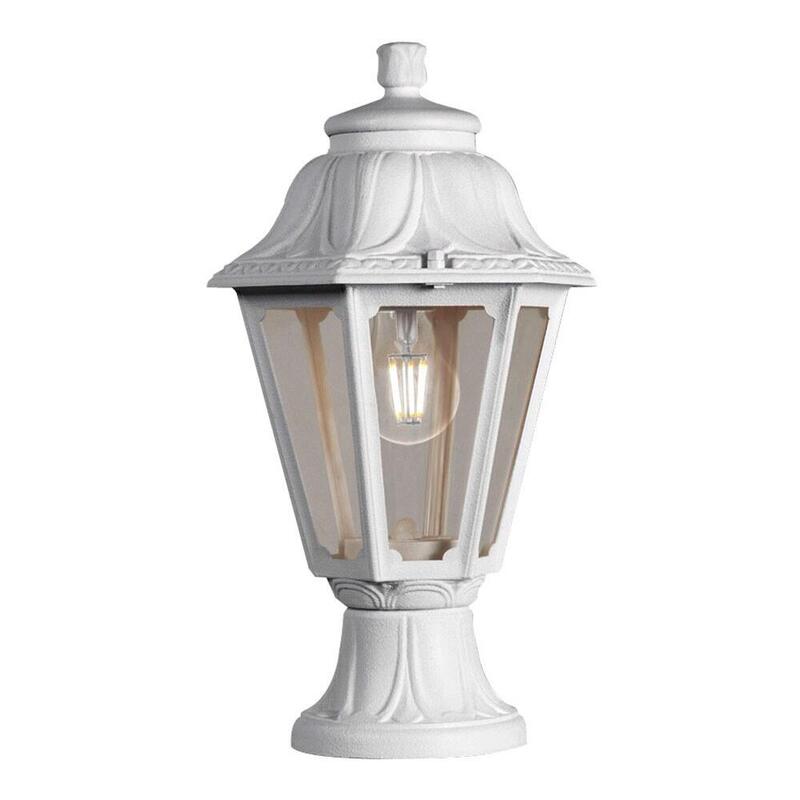 Farol Sobremuro Mikrolot/Anna, Transparente, E27, Blanco, Ø220 X 385 Mm