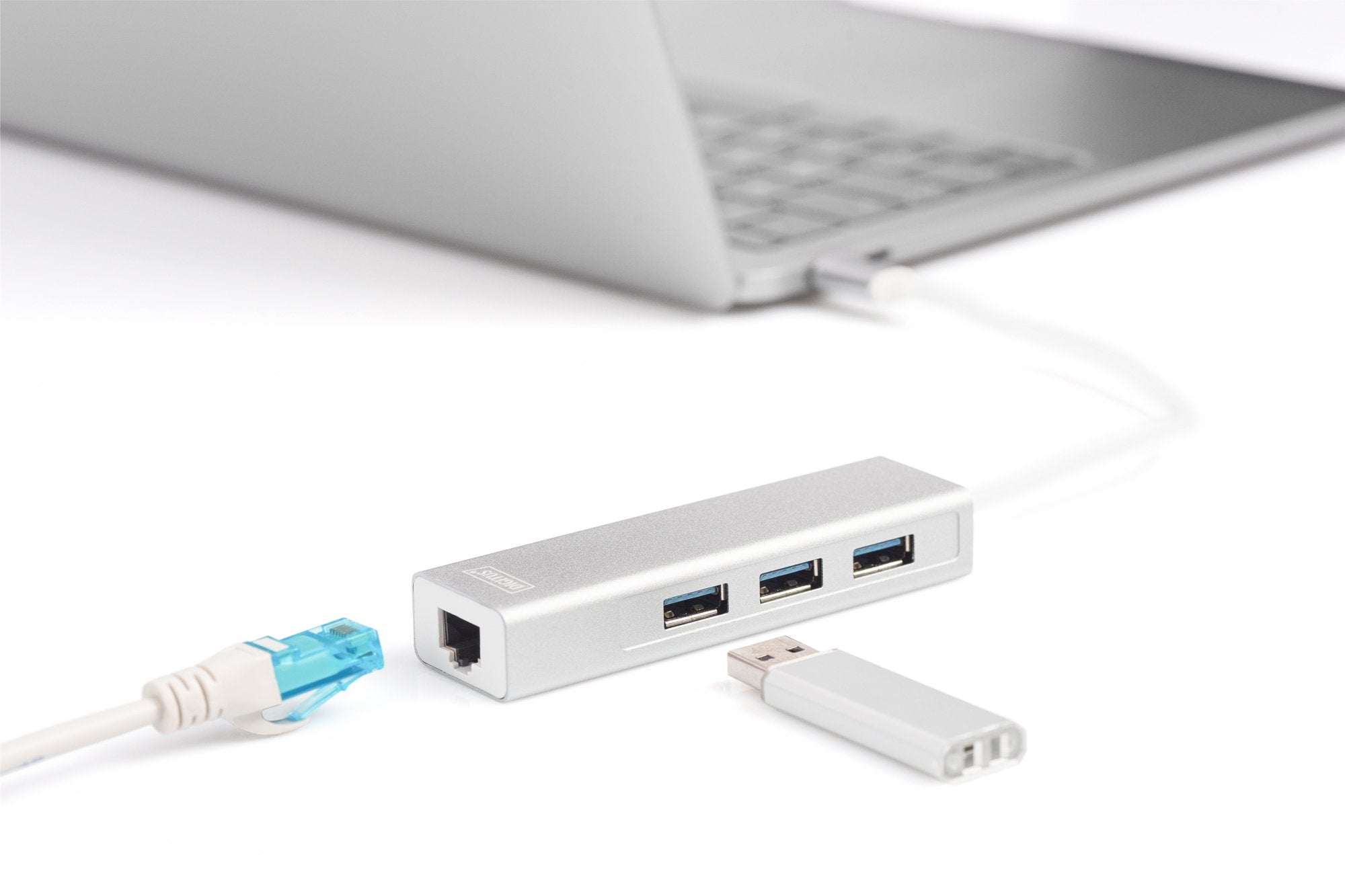 EAN 4016032430100 - Digitus DA-70255 base para portátil y replicador de puertos USB 3.2 Gen 1 (3.1 Gen 1) Type-C Gris, Blanco imagen 2