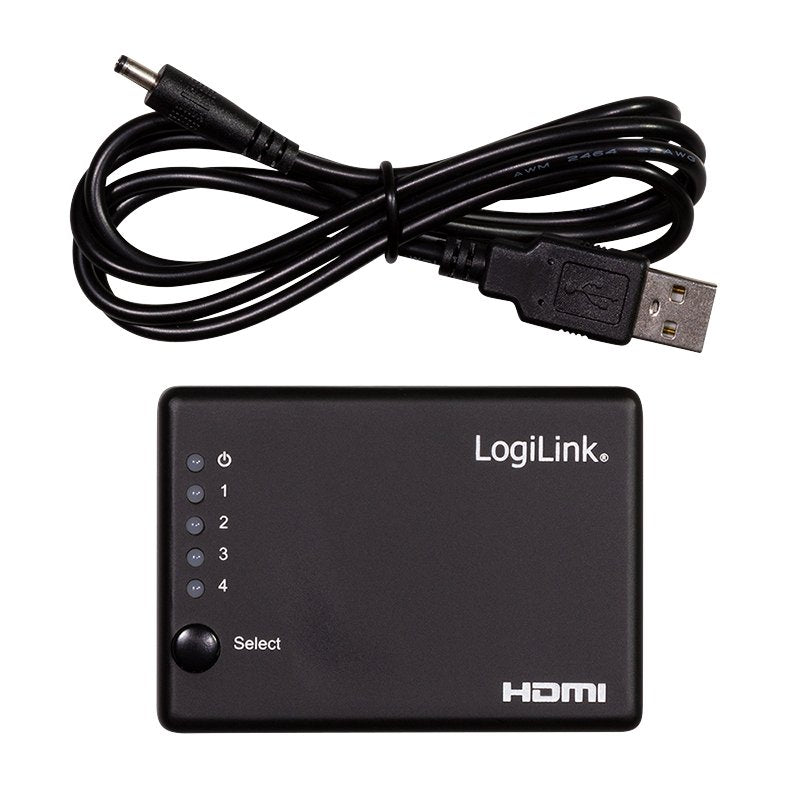 Divisor Hdmi Logilink 1x4 Puerto, 4k / 30hz, Delgado, Negro.