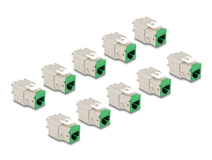 Delock Keystone Modulo Rj45 Hembra A Lsa Cat.6a Verde Set 10 Piezas