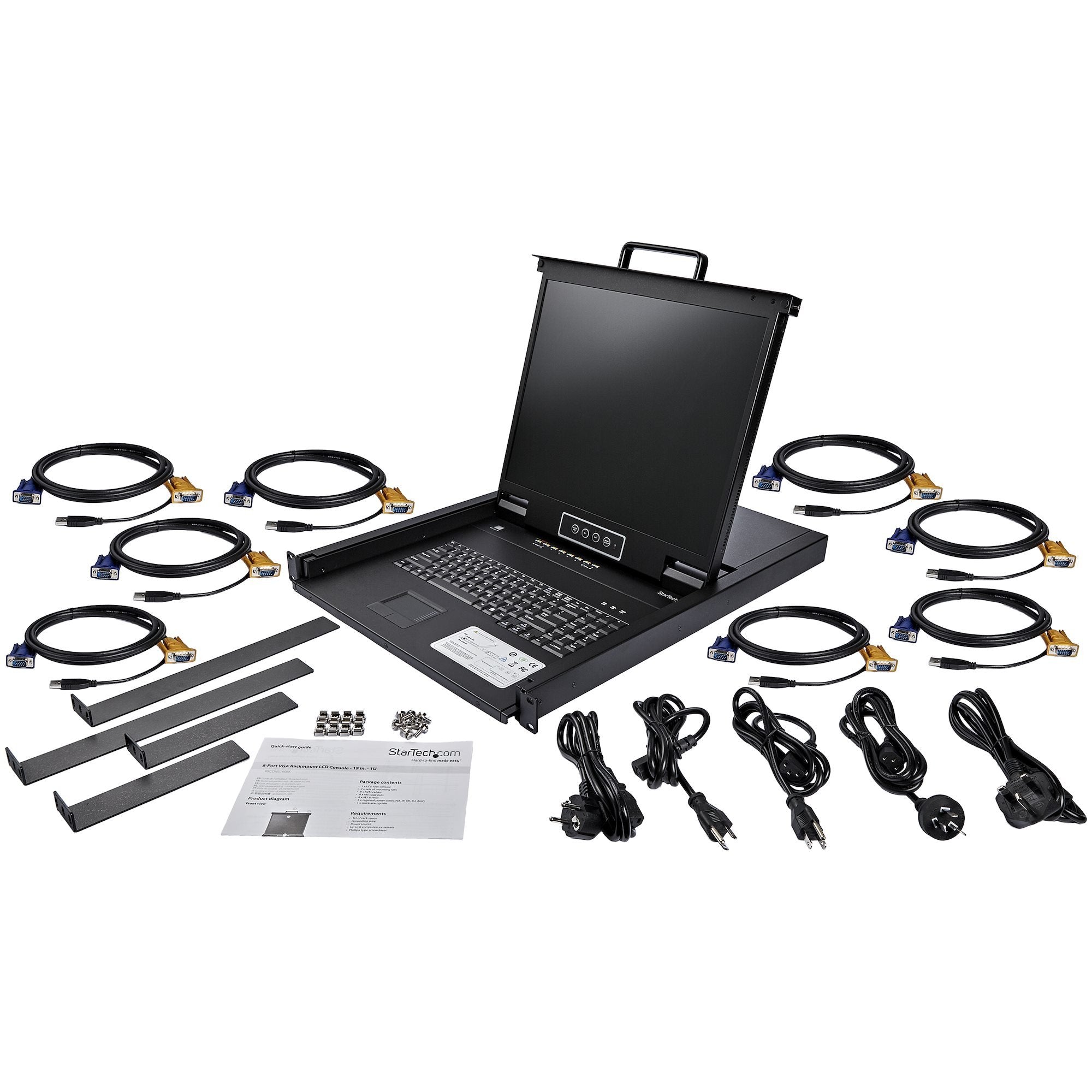 Startech.Com Consola Para Armario Rack Con Kvm De 8 Puertos Vga Y Pantalla Lcd De 19 Pulgadas - 1u