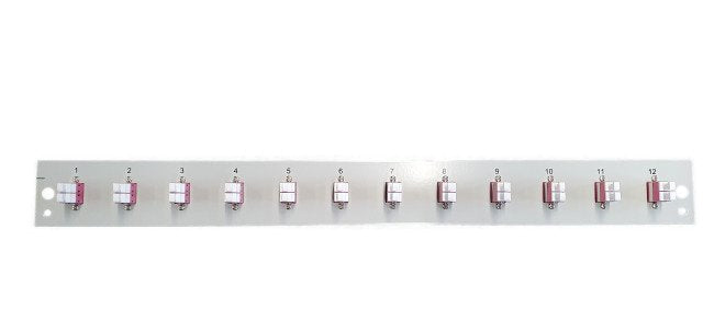 Bestckte Panel Frontal Con 12 X Lc Duplex Empalme Os2, Gris