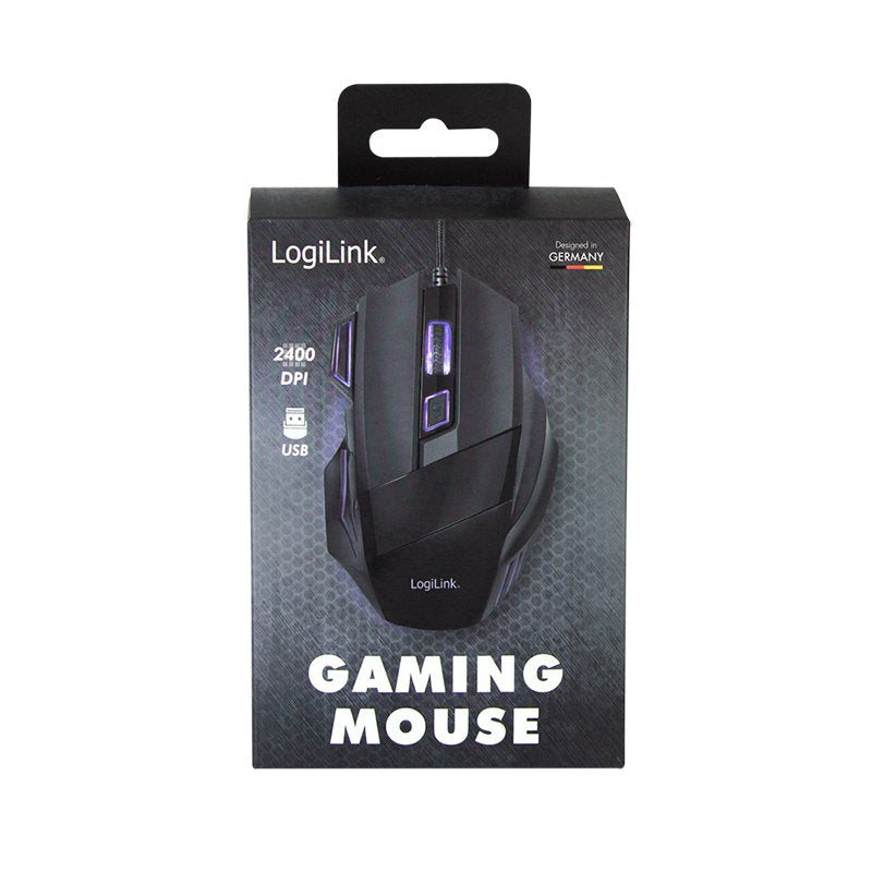 Raton Logilink Id0202 Gaming Usb Negro 2400 Dpi, 6 Botones