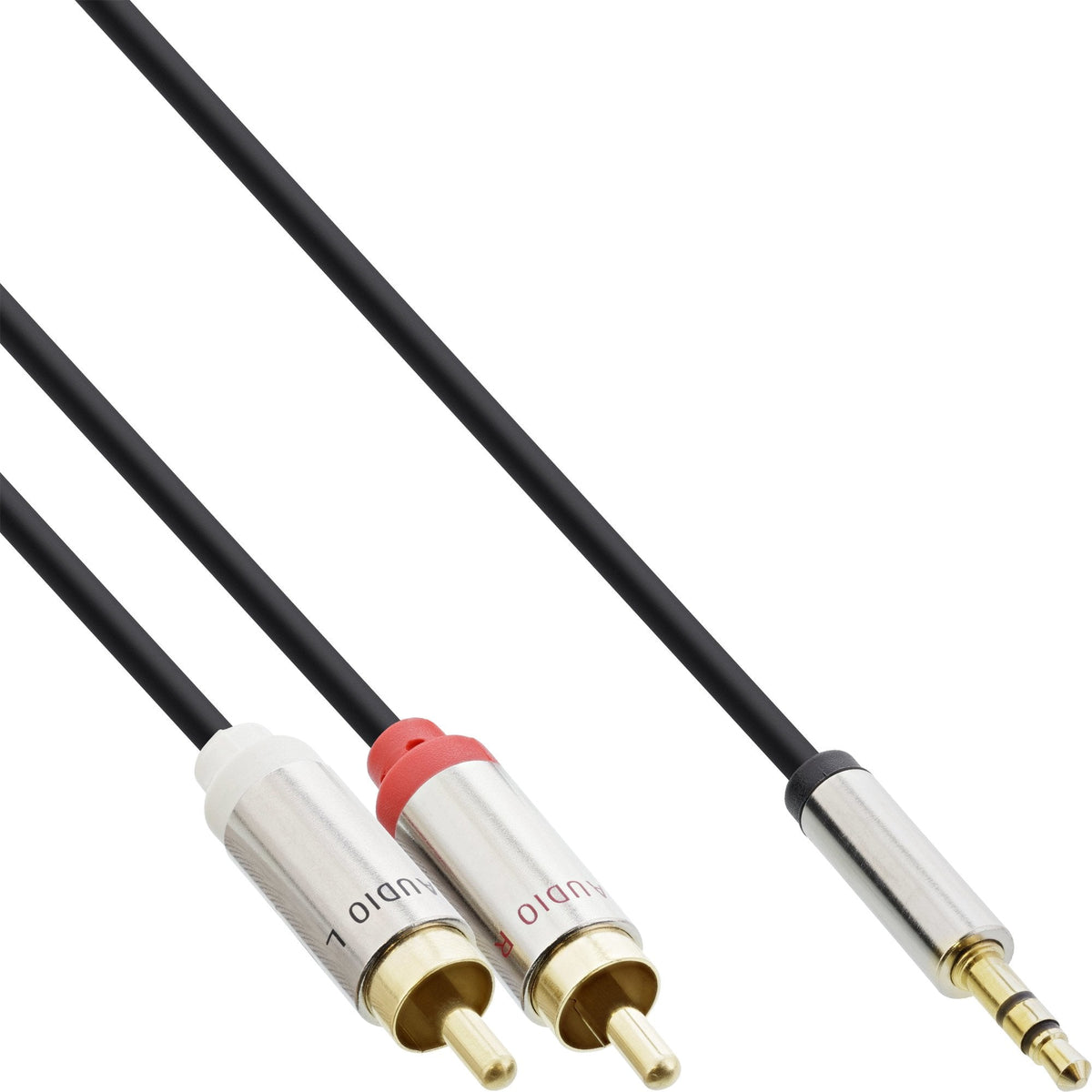 Cable De Audio Delgado Inline De 3,5 Mm Macho A 2x Rca Macho De 5 M