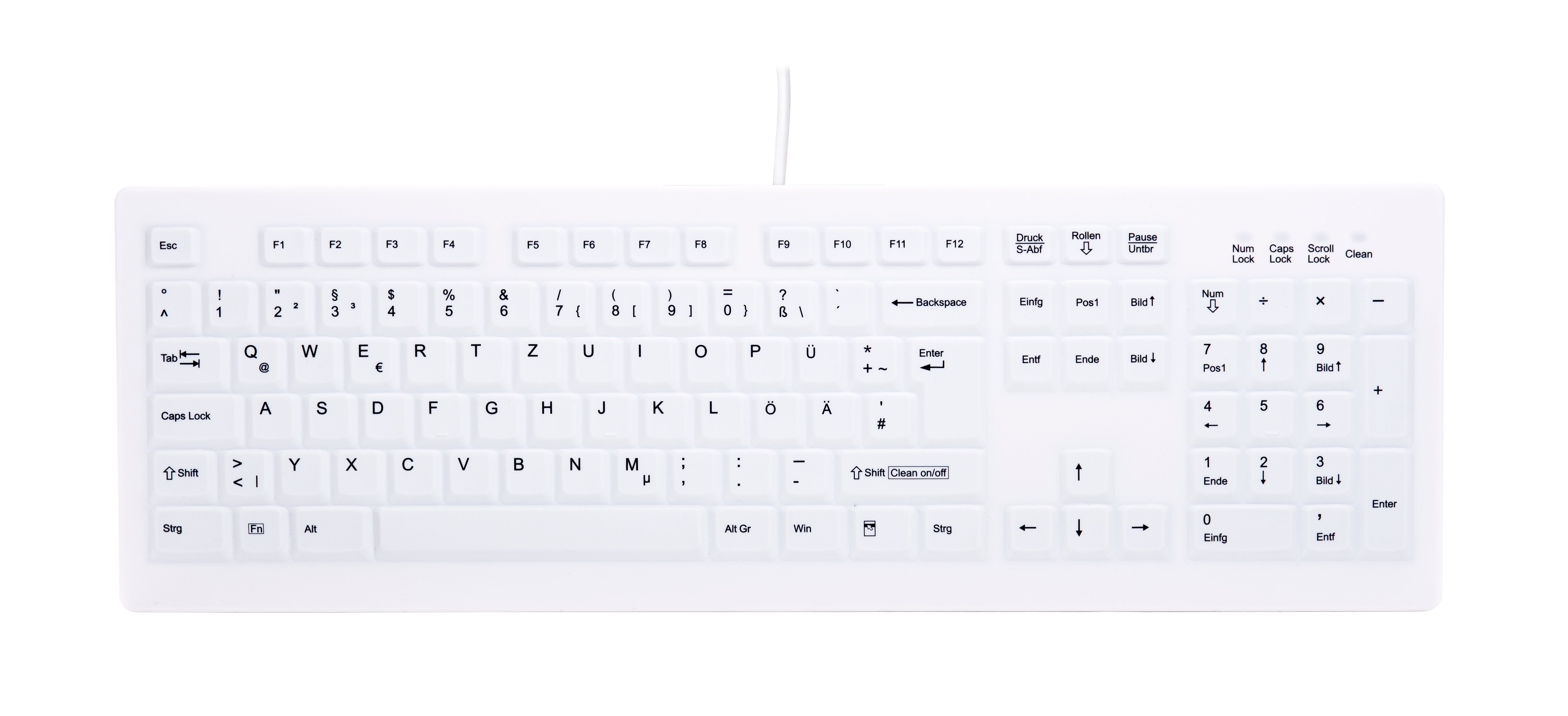 Teclado Alemán Active Key Ak-C8100 Rf Inalámbrico Blanco
