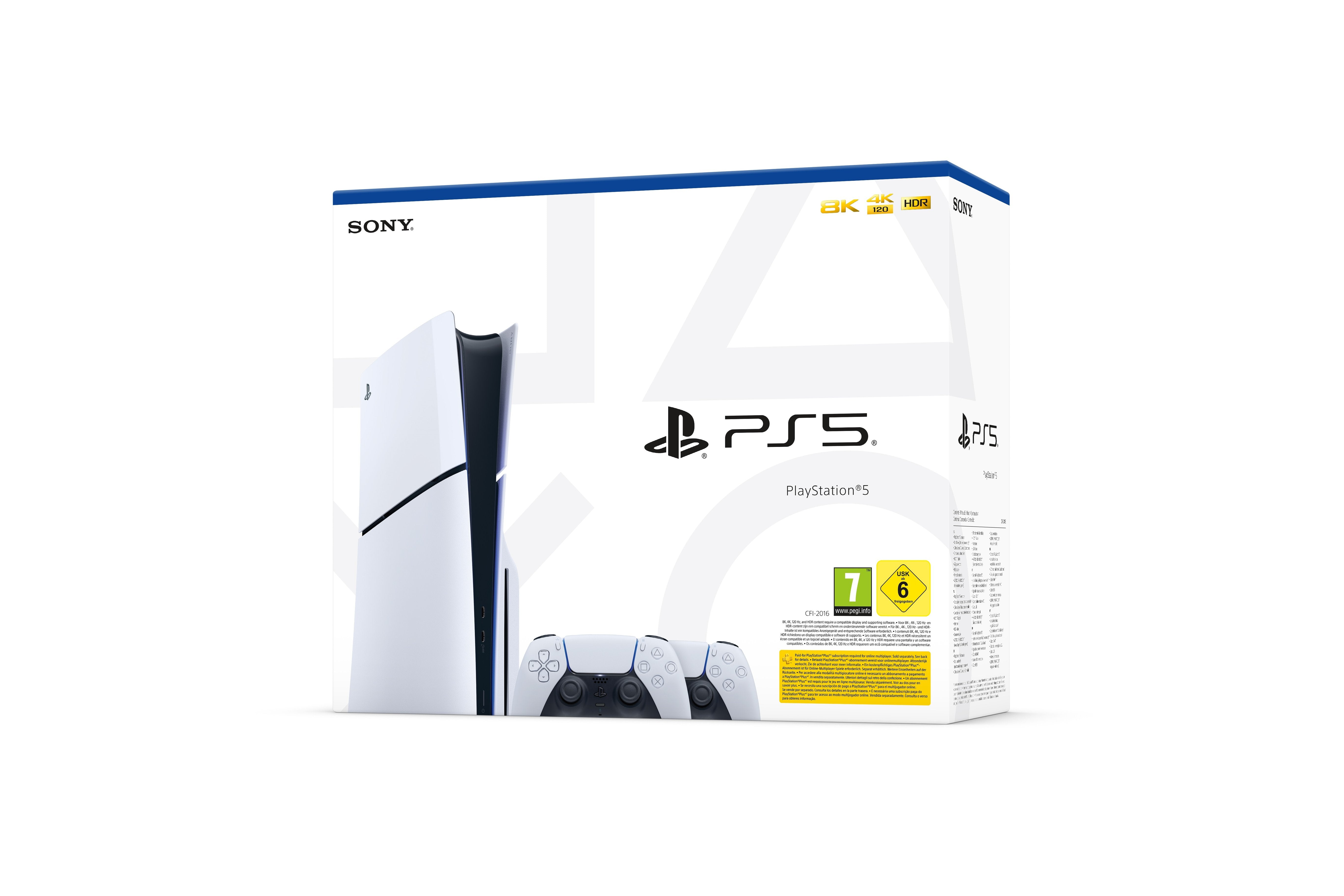 Ps5 Console 1tb Standard Slim White + 2 Dualsense Ita