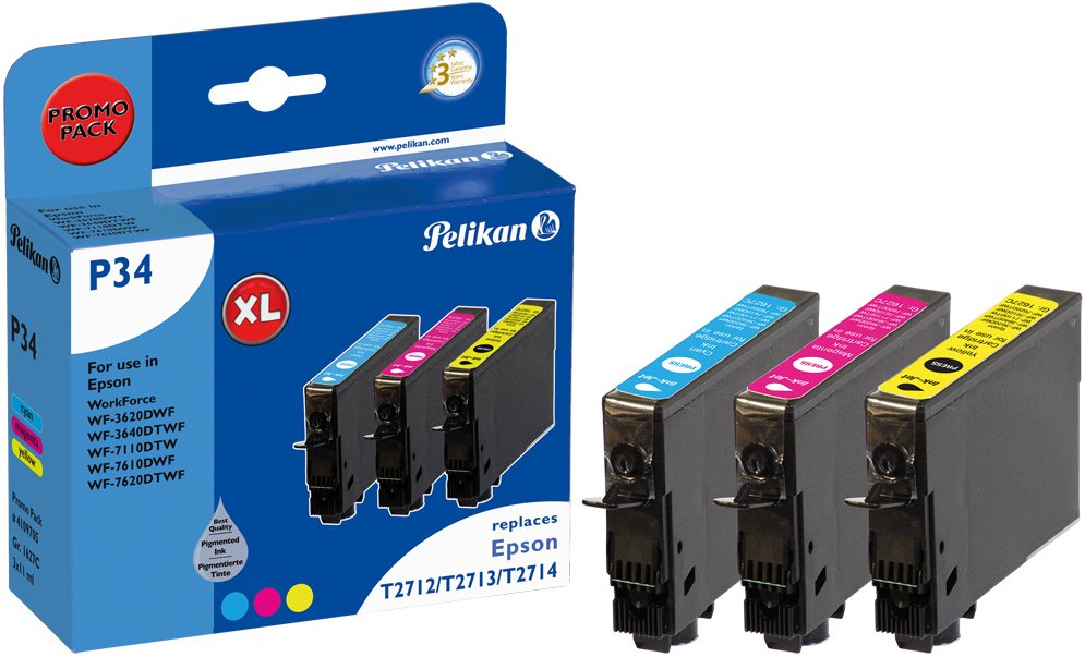 Tinta Pelikan Epson P34 T2715 Promo Pack C M G Compatible