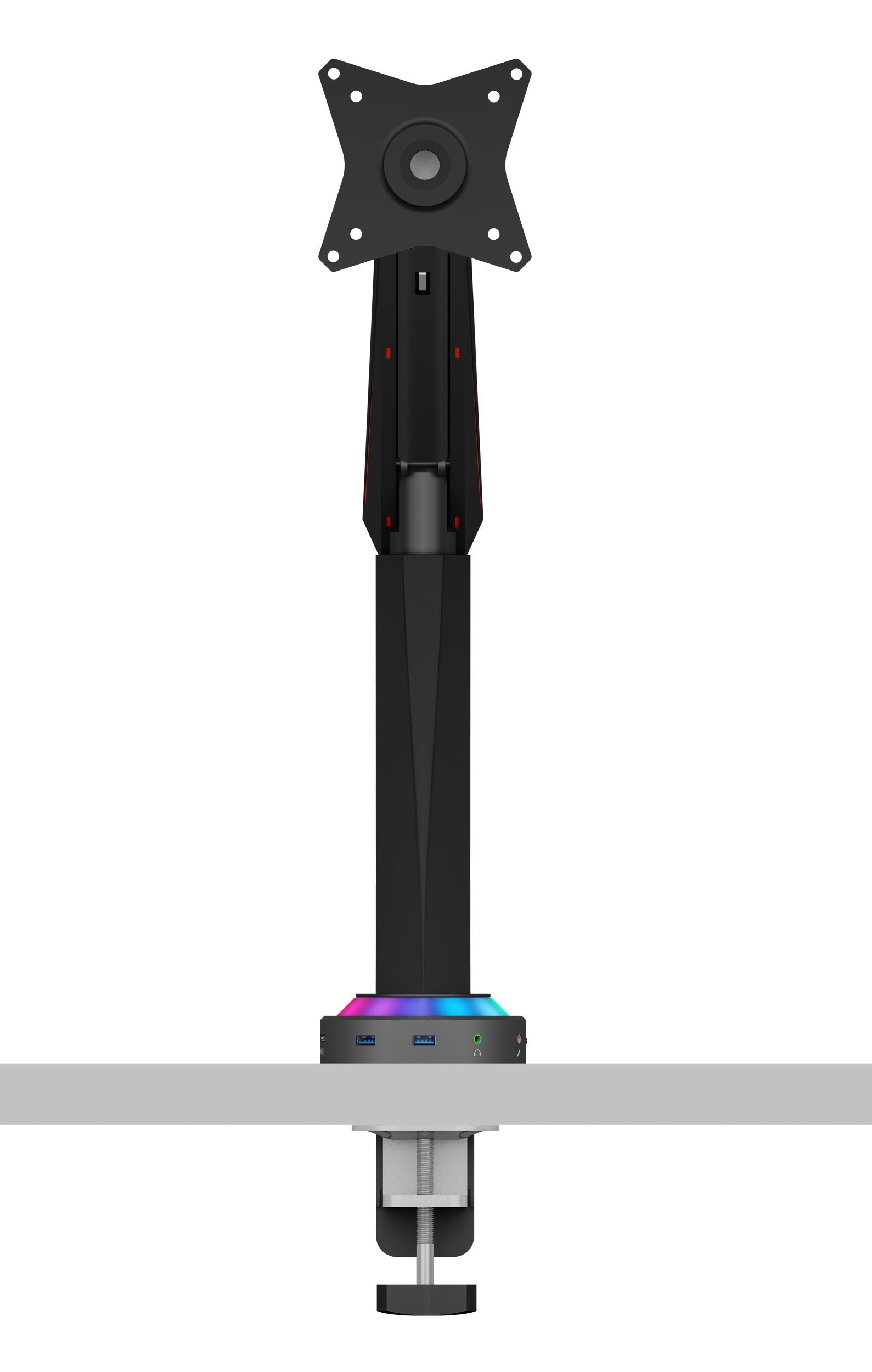 Soporte Icy Box Gaming 32" 8kg Usb 3.0 Media Hub Rgb Ib-Msg303bl-T