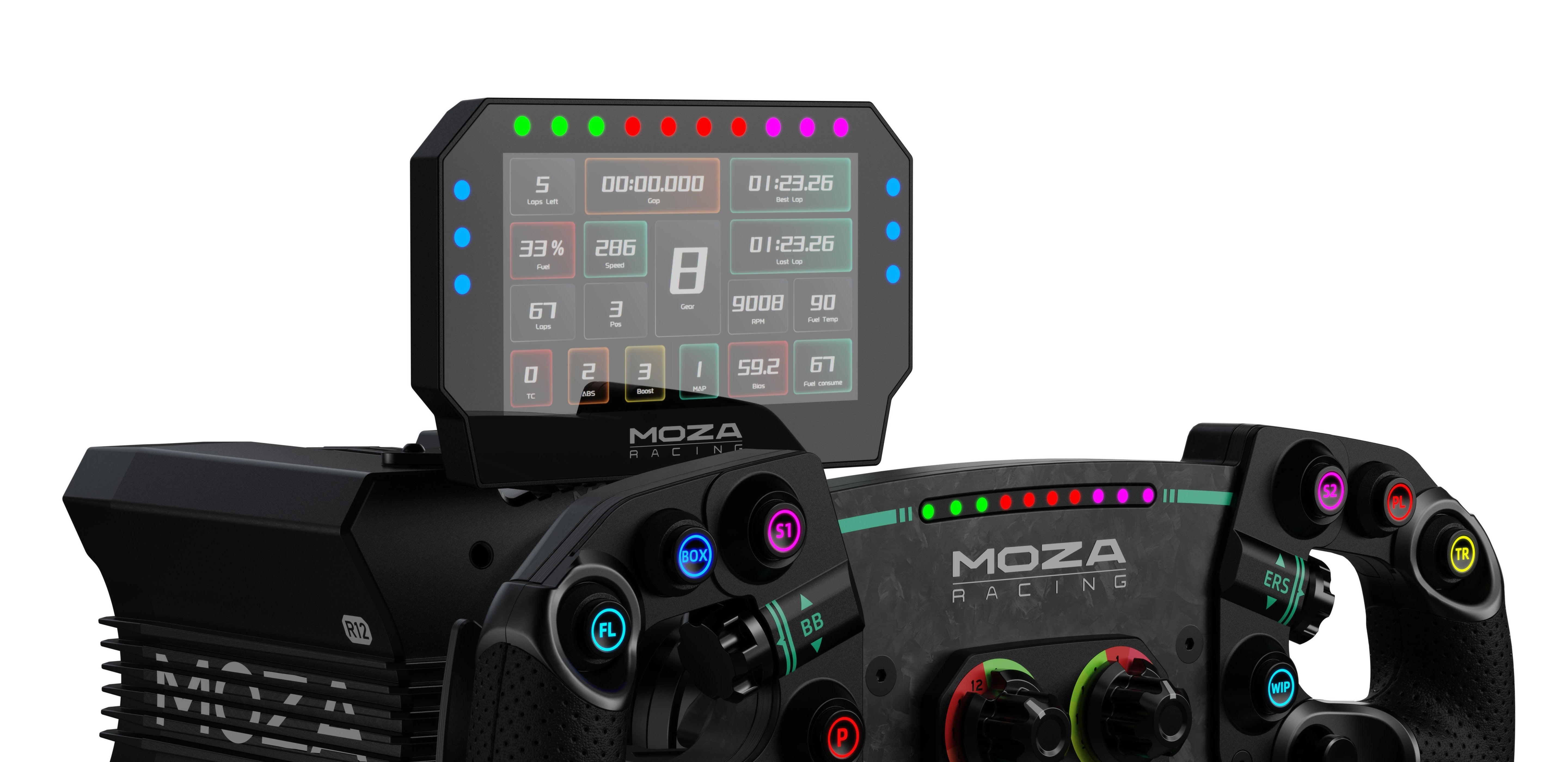 Moza Racing Controlador Rs072 / Cm2 Racing Dash Negro