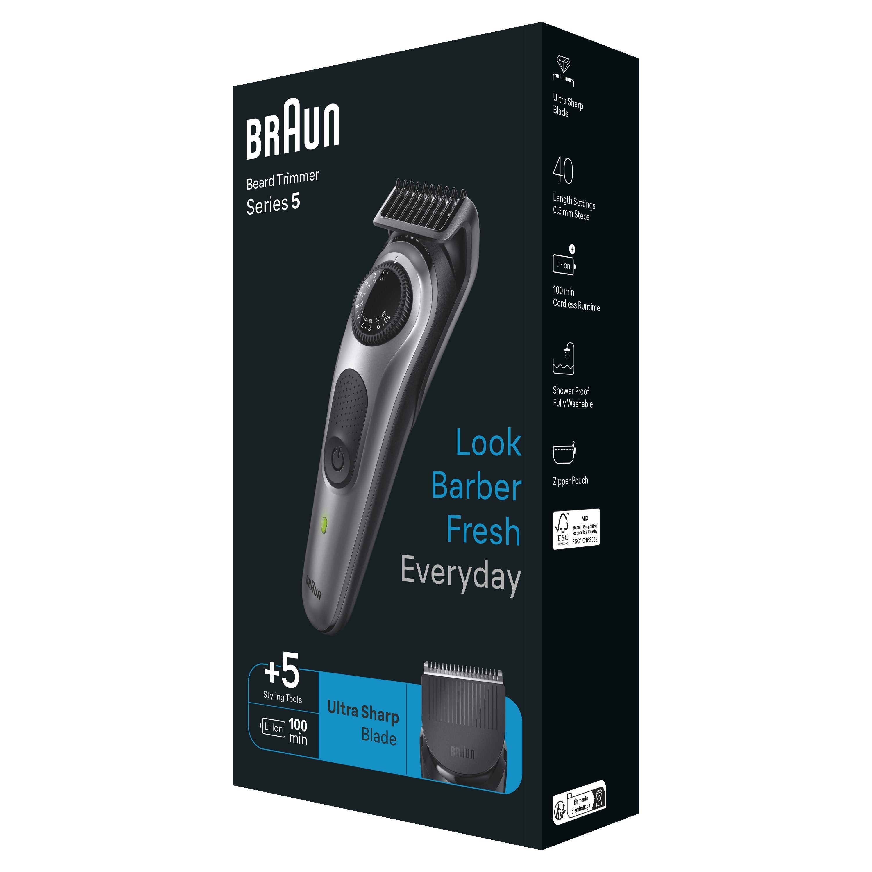 Recortadora De Barba Braun Bt5440, Negra