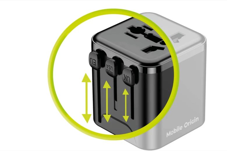 Mobile Origin Travel Adapter Pw30 Eu/Uk/Us/Aus, Black