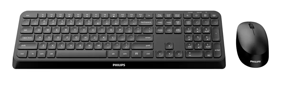 Teclado Inglés + Ratón Philips 3000 Series Spt6307b/31 Incluido Rf Inalámbrico Qwerty Negro