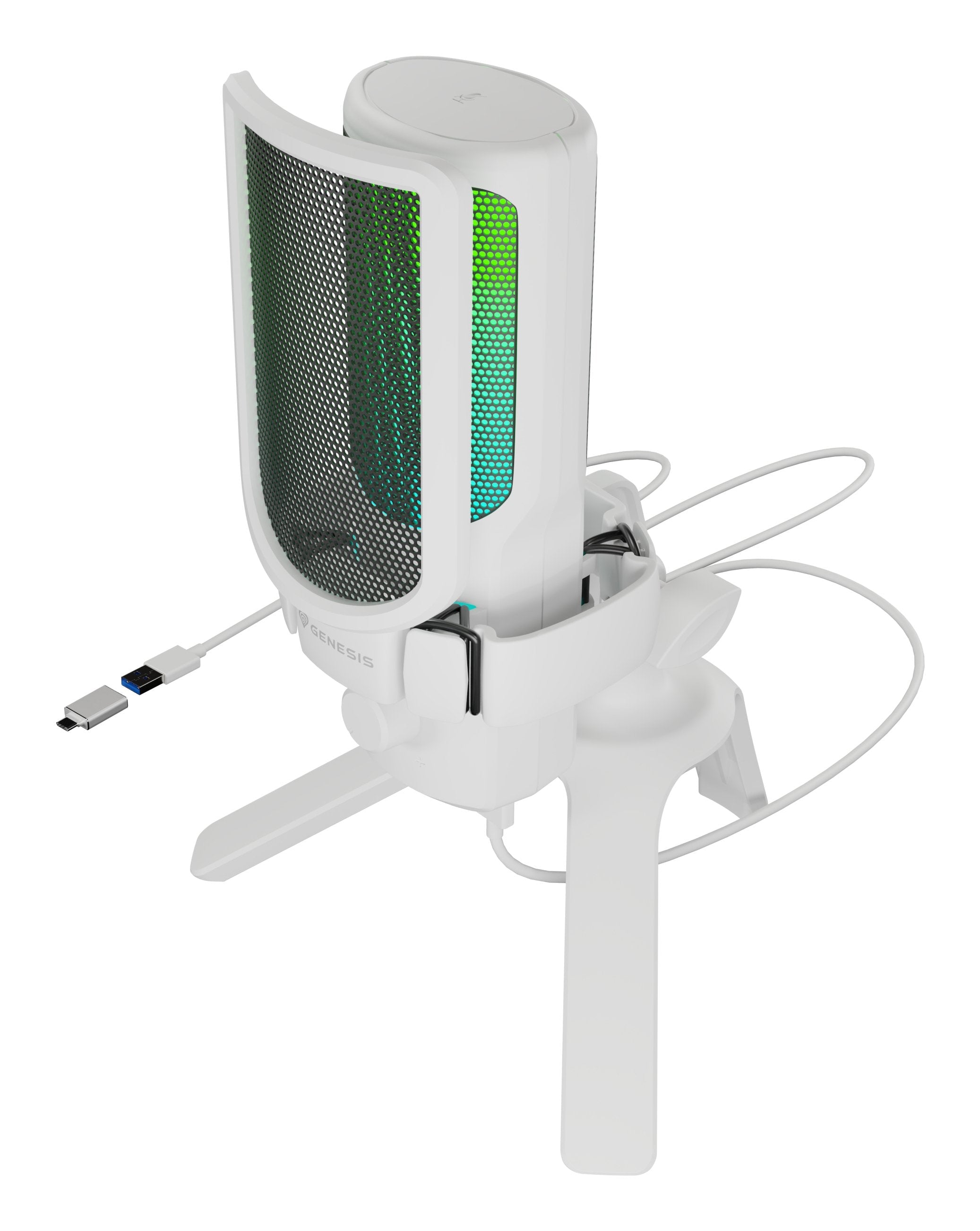 Micrófono Natec Genesis Radium 250 Usb Stand White