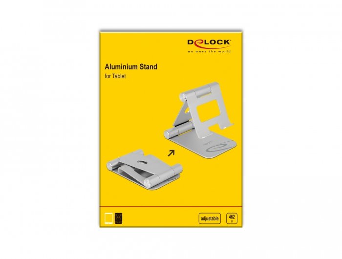 Delock Soporte Para Tableta Ajustable De Aluminio