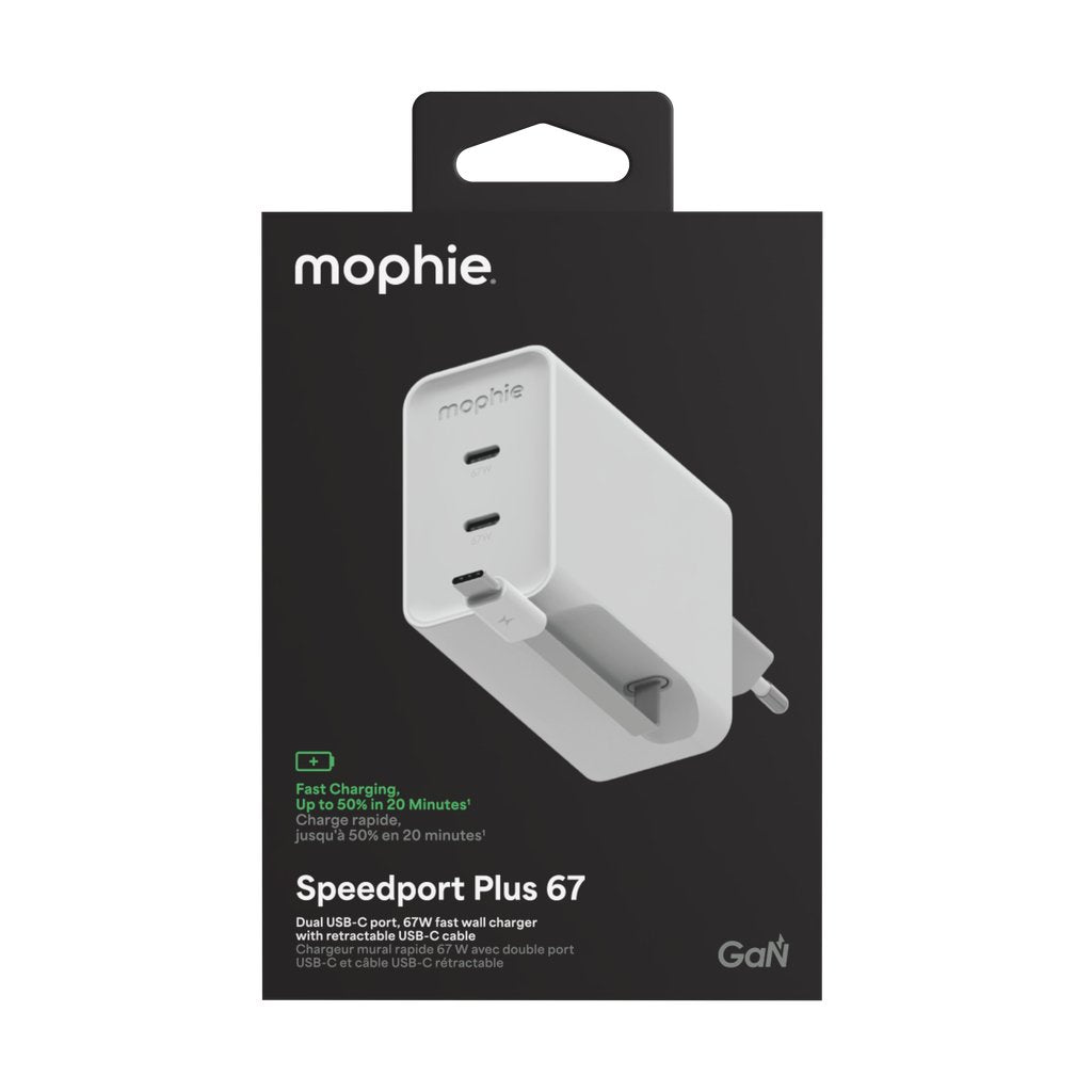 Zagg Mophie Netzteil Gan 67w 2x Usb-C 2026 Blanco