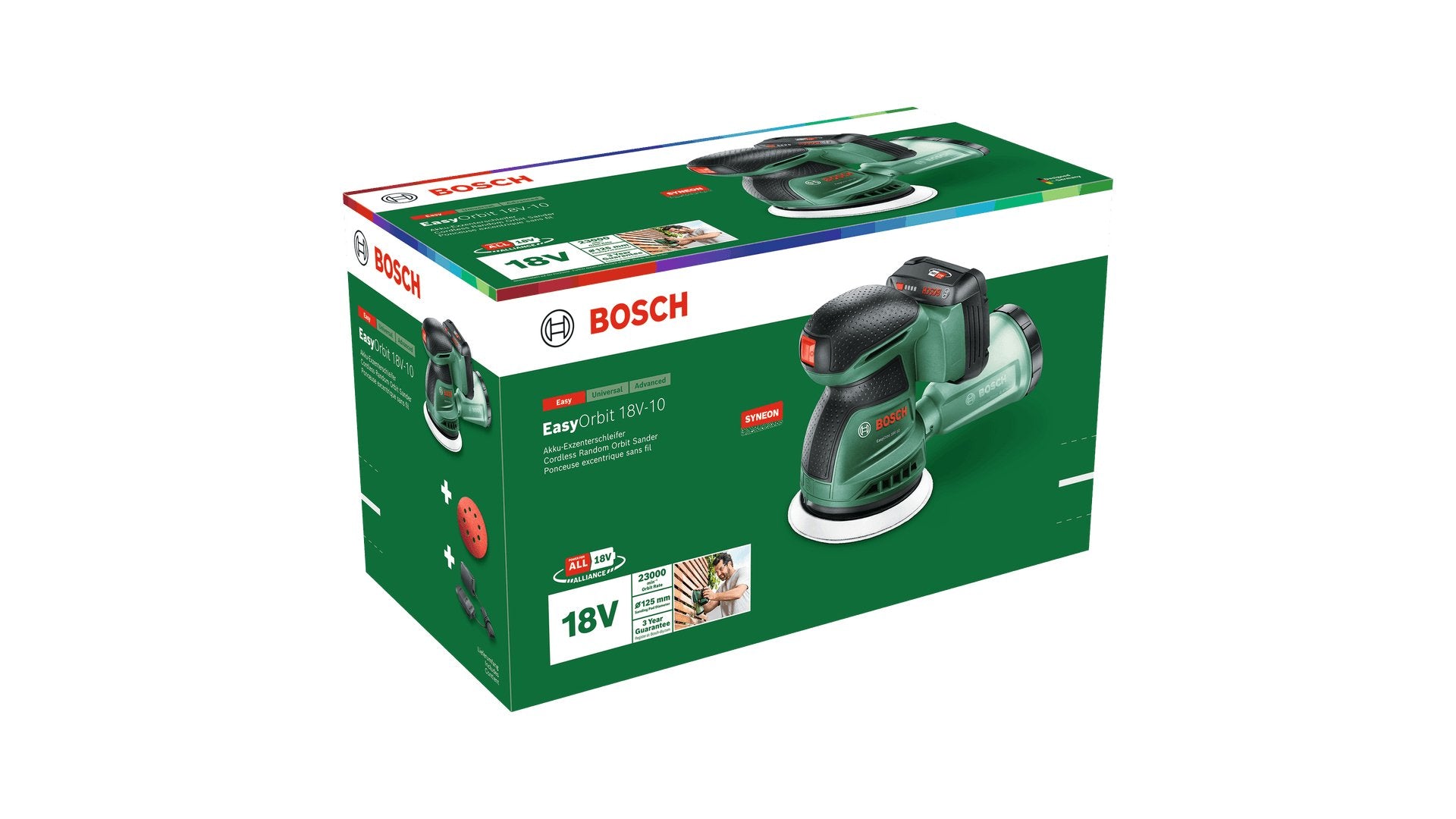 EAN 4053423322132 - Bosch EasyOrbit 18V-10 Lijadora orbital 23000 OPM Negro, Verde imagen 7