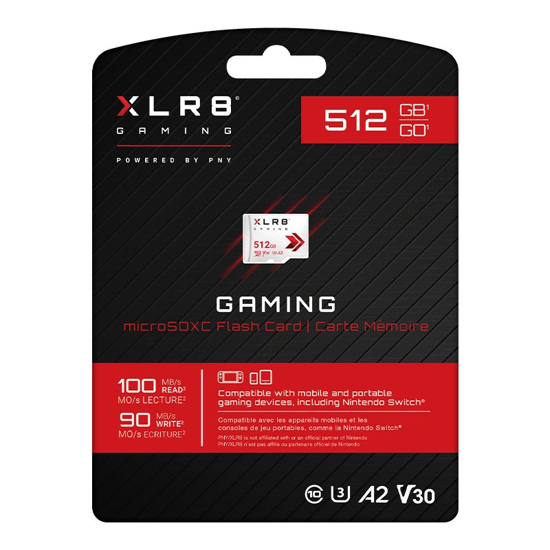Sd Microsd Xc Card 512gb Pny Xlr8 Gaming Class 10 U3 V30 Retail