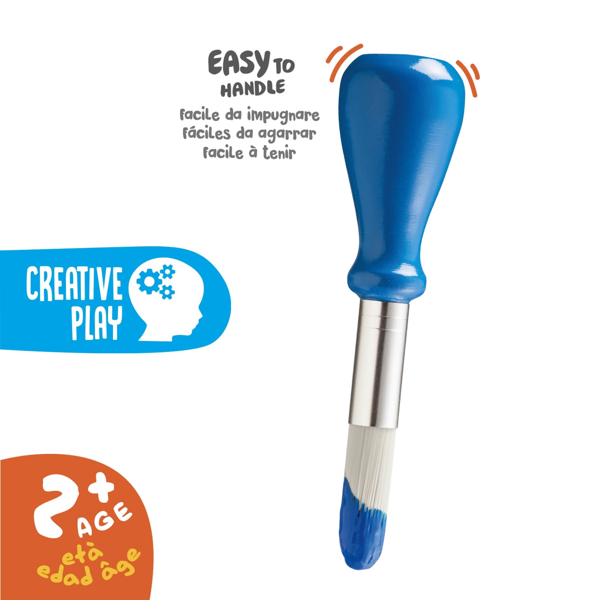 Carioca Baby Pack De 1 Pincel Ergonomico - Cerdas Suaves Y Duraderas - Facil De Agarrar - Perfecto Para Colorear
