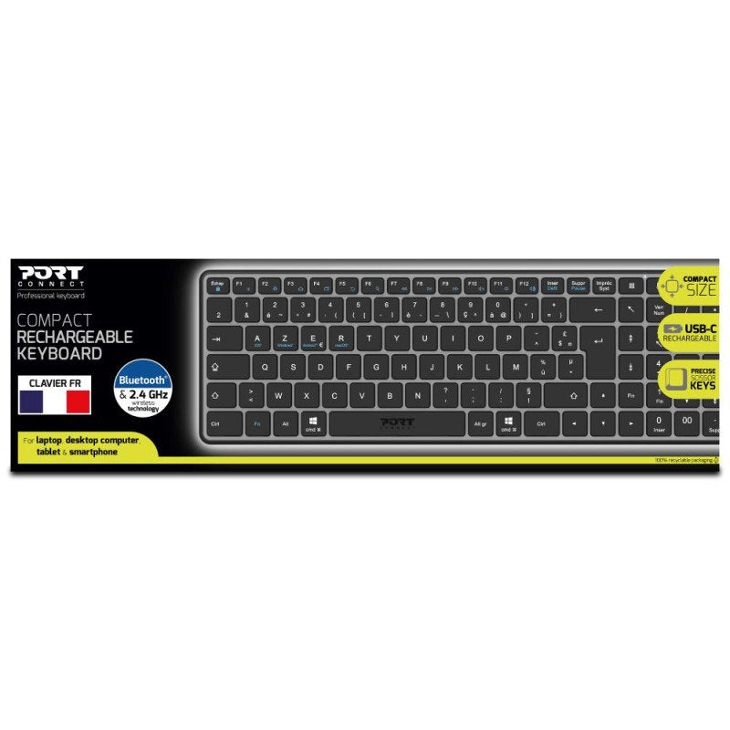 EAN 3567042030879 - Port Designs 911002FR teclado Hogar / Oficina RF Wireless + Bluetooth AZERTY Francés Negro, Gris imagen 6