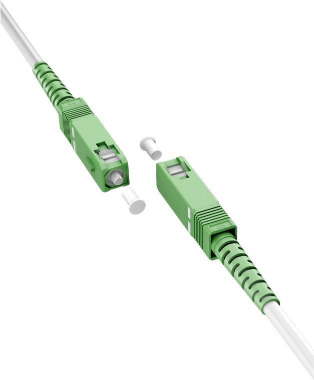 Cable De Fibra Óptica Para Router  0,50m -Ø3 Mm Blanco Latiguillo Monomodo Ftth - 9/125 Os2 - Sc/Apc-Sc/Apc Simplex - Compatible