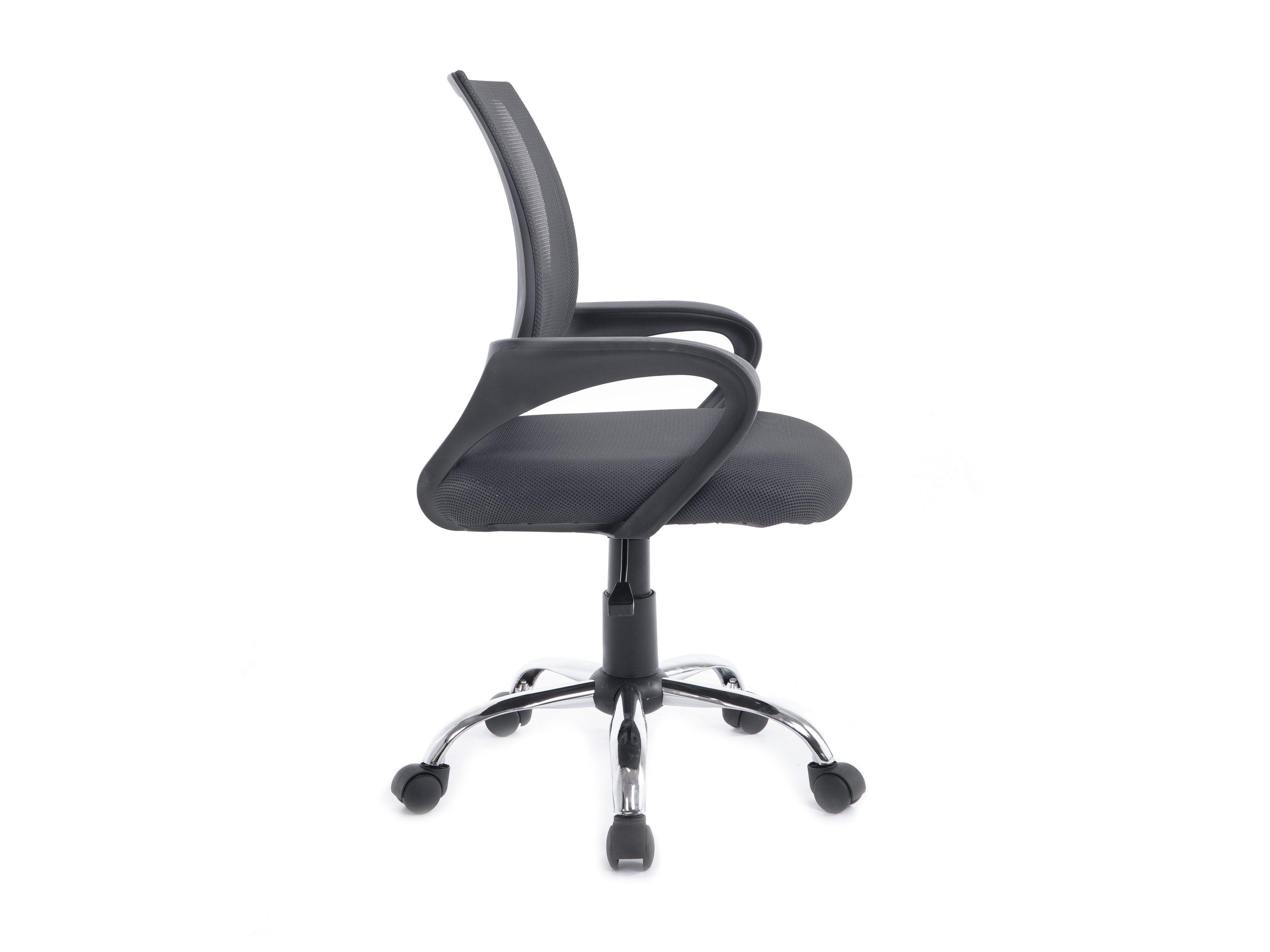 Silla De Oficina Equip De Malla Color Gris Oscuro Recubrimiento Pu De Alta Calidad Diseño Ergonomico