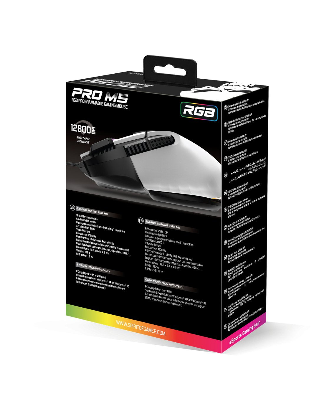 Spirit Of Gamer Raton Souris Pro M5 Blanco