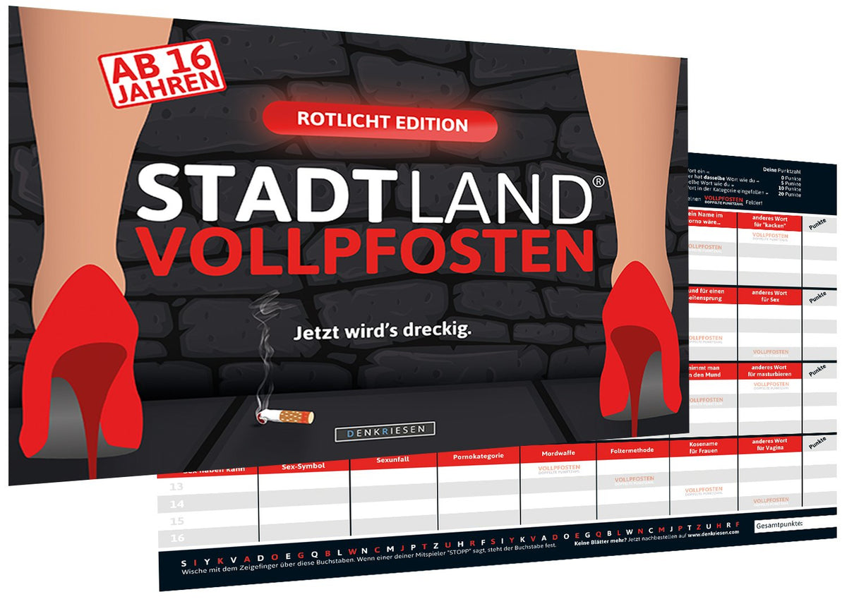 Stadt Land Vollpfosten - Rotlicht Edition - A4