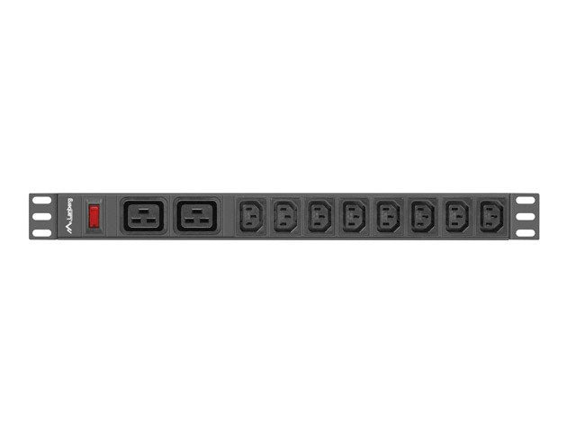 EAN 5901969424515 - Lanberg PDU-02I1908I-0200-C20-BK unidad de distribución de energía (PDU) 10 salidas AC 1U Negro imagen 1