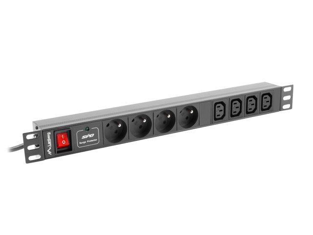 EAN 5901969414448 - Lanberg PDU-04E04I-0200-IEC-BK unidad de distribución de energía (PDU) 4 salidas AC 1U Negro imagen 1