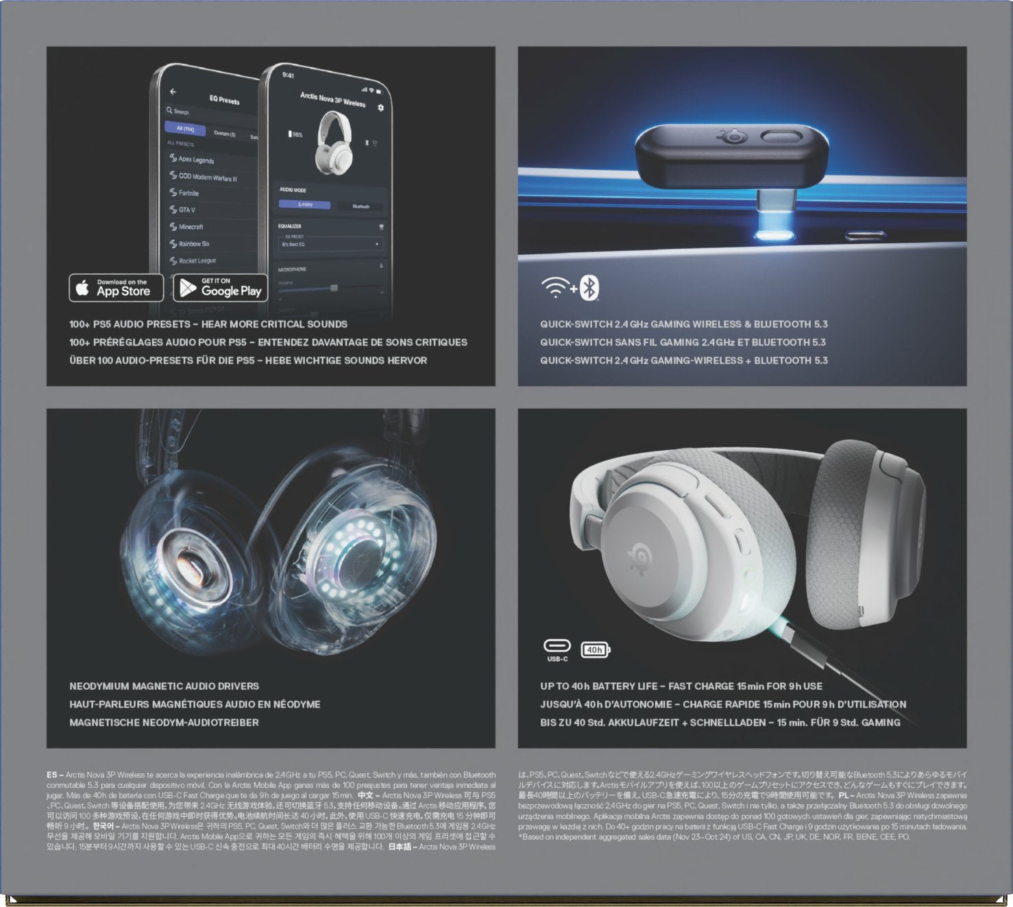 Steelseries Arctis Nova 3p Auriculares Inalámbrico Diadema Música/Uso Diario Bluetooth Blanco