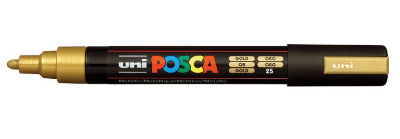 Posca Marcador  Pc-5m No Permanente Punta Forma De Bala 1,8 - 2,5 Mm Oro