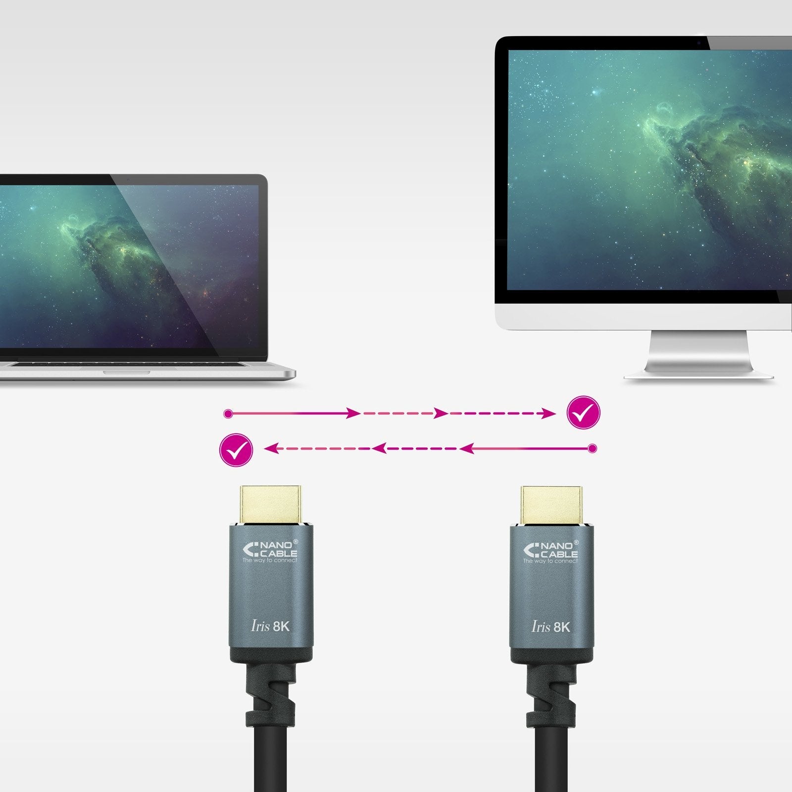 Nanocable Cable Hdmi 2.1 Iris 8k Macho A Hdmi 2.1 Iris 8k Macho 3m - Negro