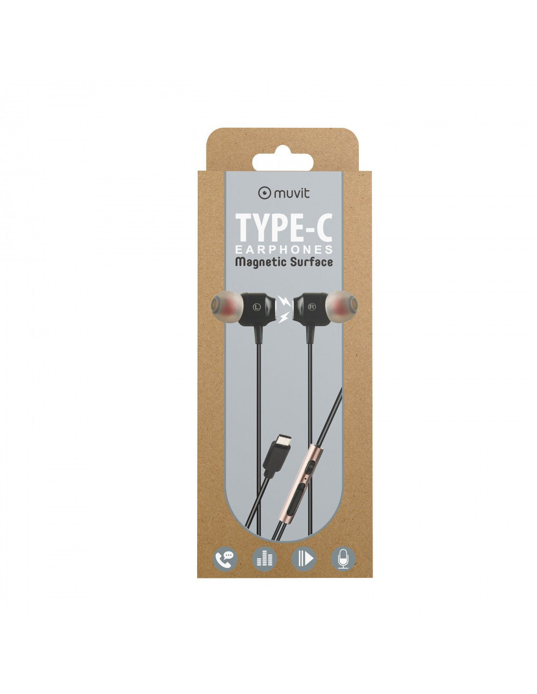 Auriculares Muvit M1c Usb Tipo C Negro