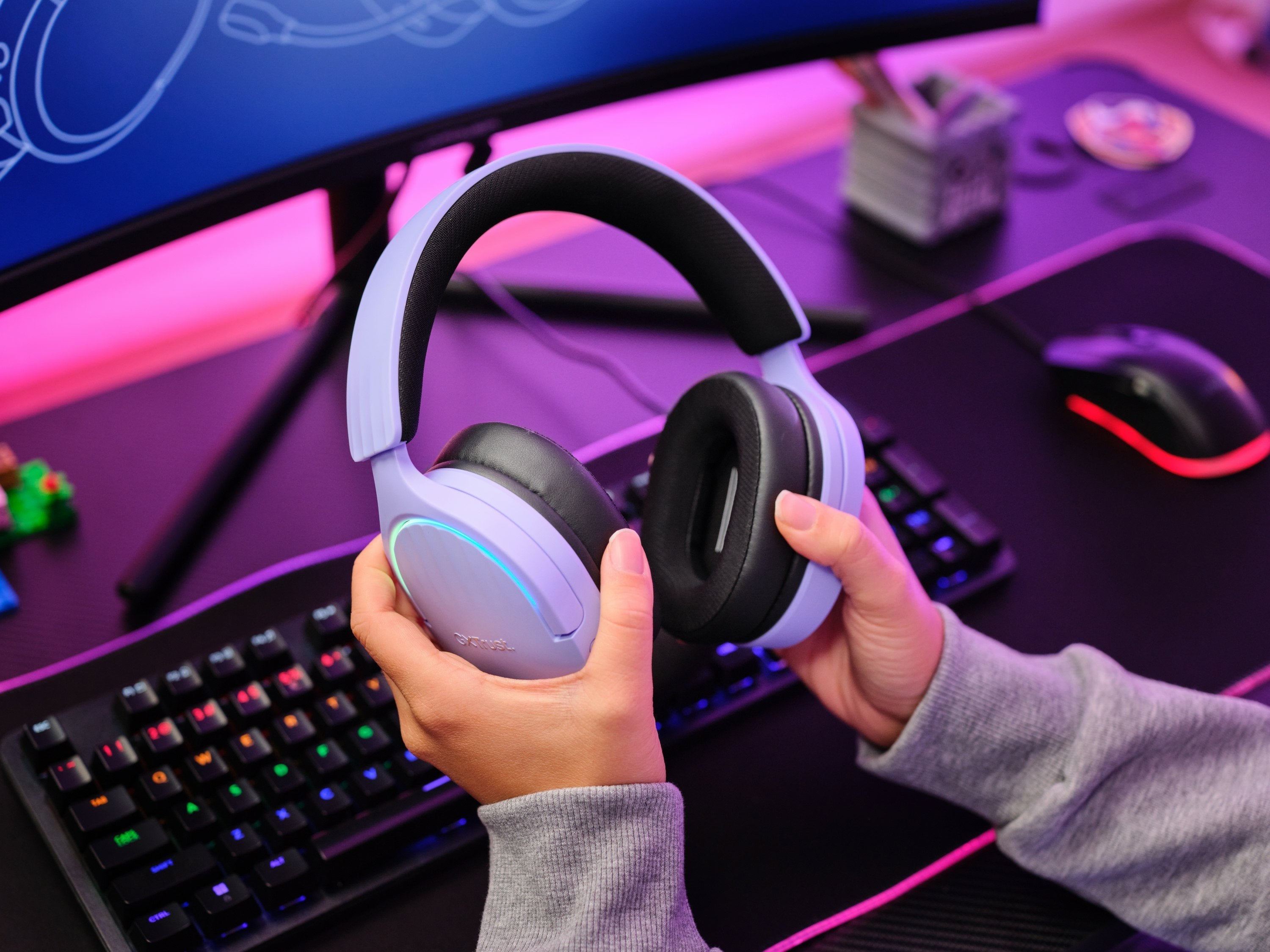 EAN 8713439253030 - Trust GXT 490P FAYZO Auriculares Alámbrico Diadema Juego USB tipo A Negro, Púrpura imagen 8