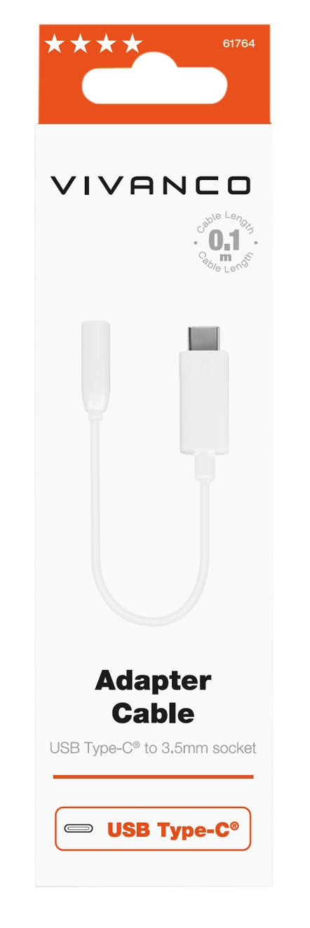 EAN 4008928617641 - Vivanco AAVVUSBC10W cable de teléfono móvil Blanco 0,1 m USB C 3,5mm imagen 2
