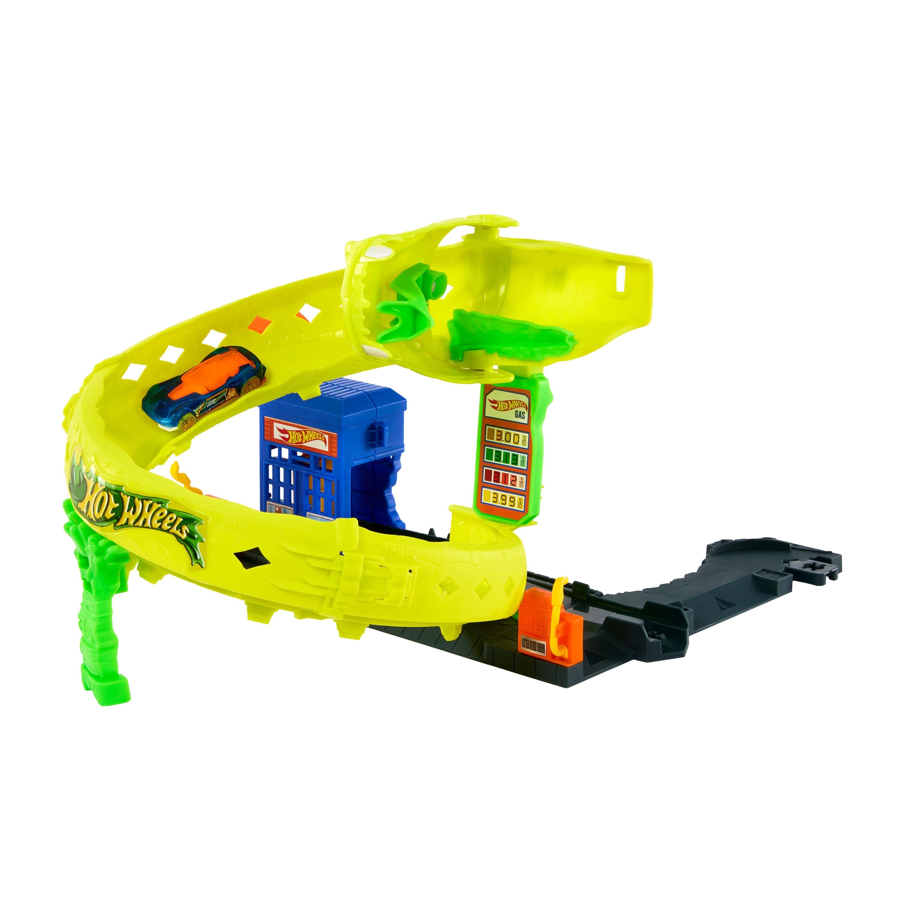 Juego De Ataque De Espiral De Serpientes De Ruedas Calientes Con El Auto De Juguete, Pista De Carreras, Jbm63
