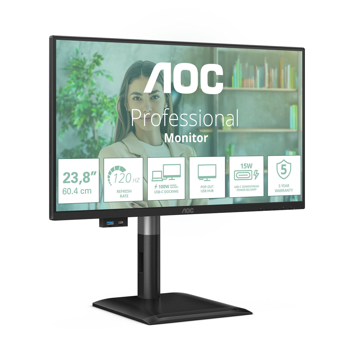 EAN 4038986143172 - AOC 24P4CV pantalla para PC 60,5 cm (23.8") 1920 x 1080 Pixeles Full HD LED Negro imagen 2