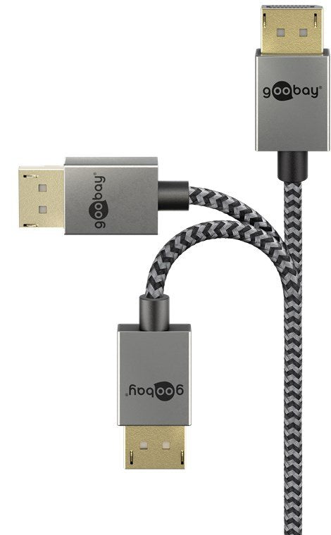 Cable Goobay 77444 Displayport 1 M Negro, Plata