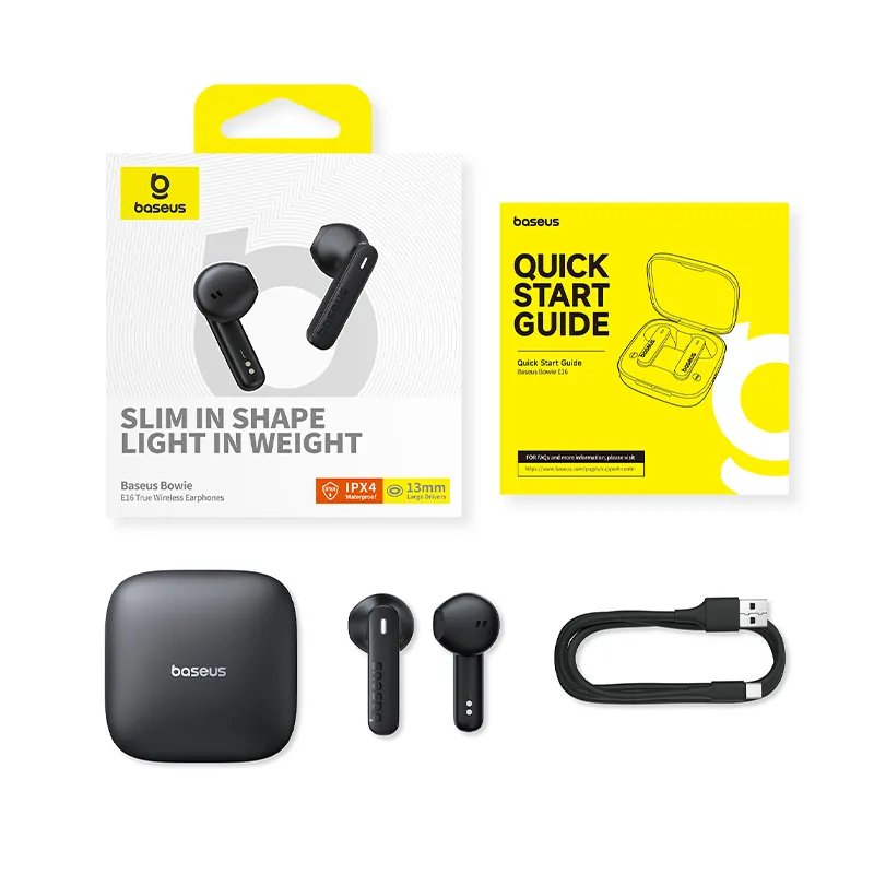 EAN 6932172654801 - Baseus E16 Auriculares Inalámbrico Dentro de oído Llamadas/Música USB Tipo C Bluetooth Negro imagen 2